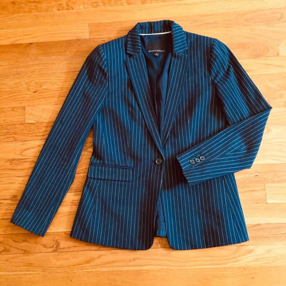 Banana Republic Jackets & Blazers - Banana Republic Dark Blue Pinstripe Blazer